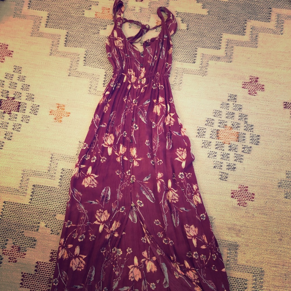 Billabong floral purple maxi dress
